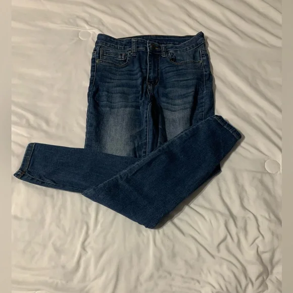 Grace & Lace Jeans Womens 2 Blue Jegging Skinny Stretch Knit Cotton Denim Dark - Picture 5 of 12